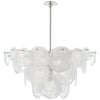 Loire Large Chandelier in Gild with White Strie Glass - Salisbury & Manus