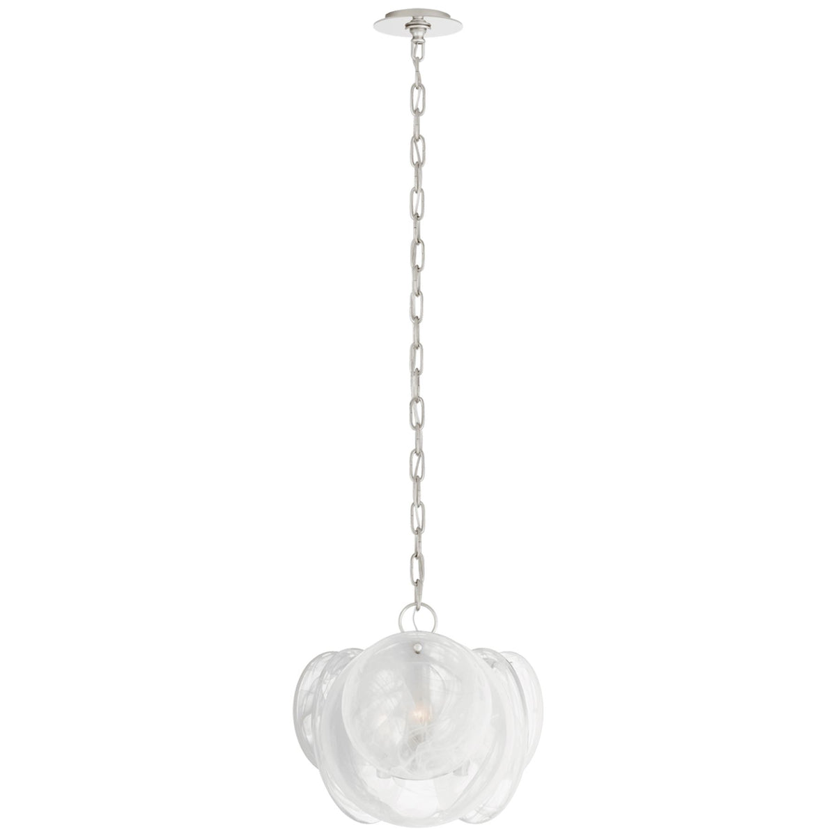 Loire Petite Chandelier in Gild with White Strie Glass - Salisbury & Manus