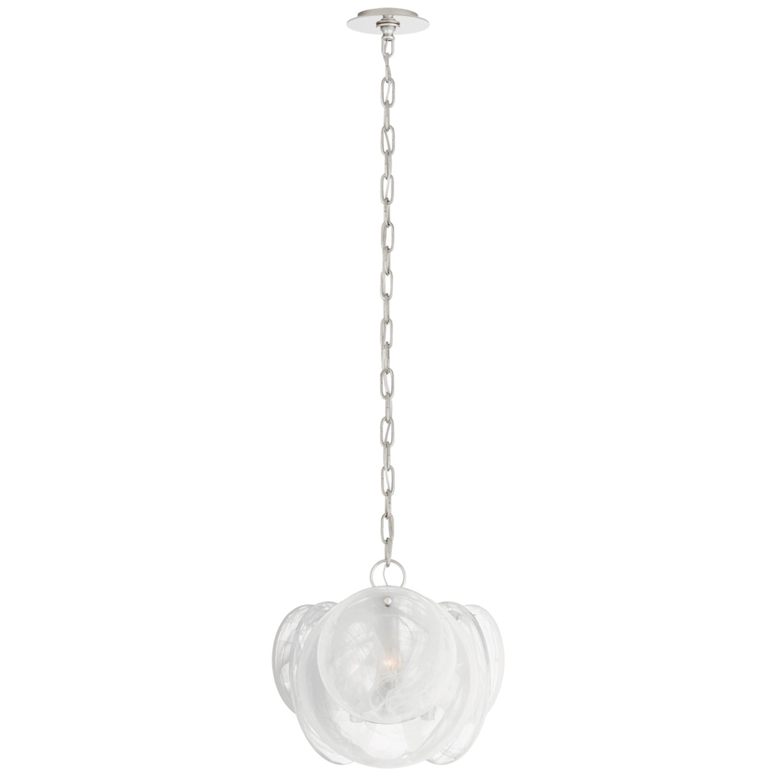 Loire Petite Chandelier in Gild with White Strie Glass - Salisbury & Manus