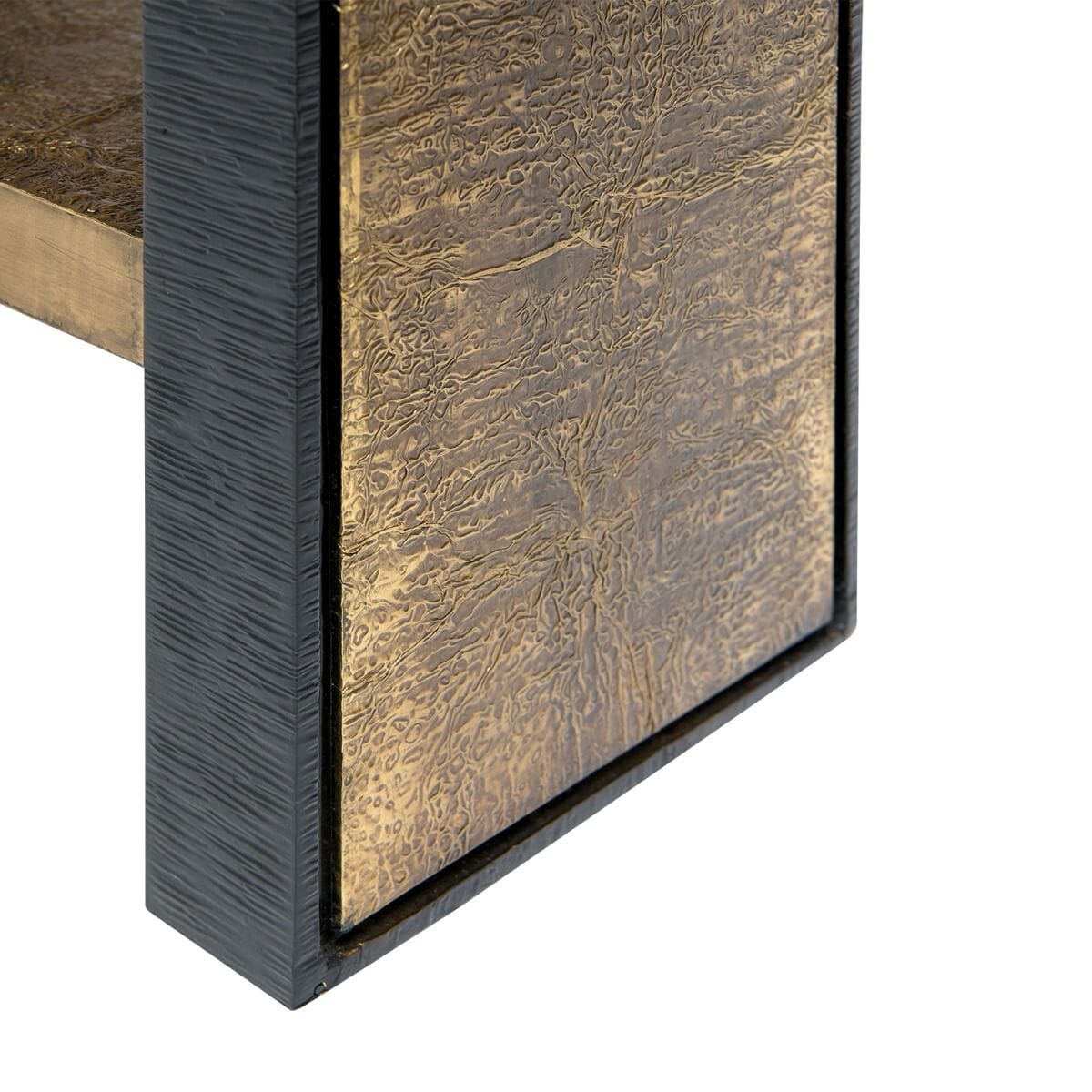 LOKI SIDE TABLE, ANTIQUE BRASS AND DARK BRONZE