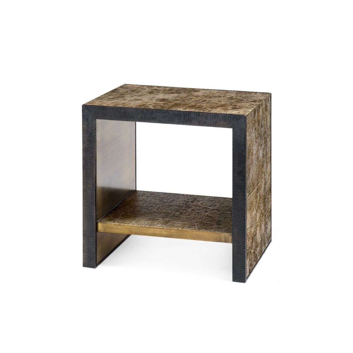 LOKI SIDE TABLE, ANTIQUE BRASS AND DARK BRONZE