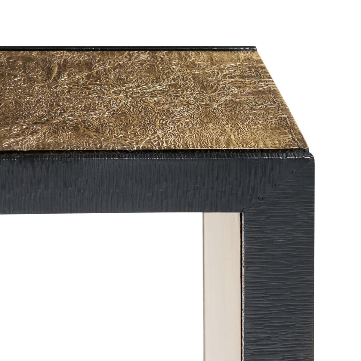LOKI SIDE TABLE, ANTIQUE BRASS AND DARK BRONZE