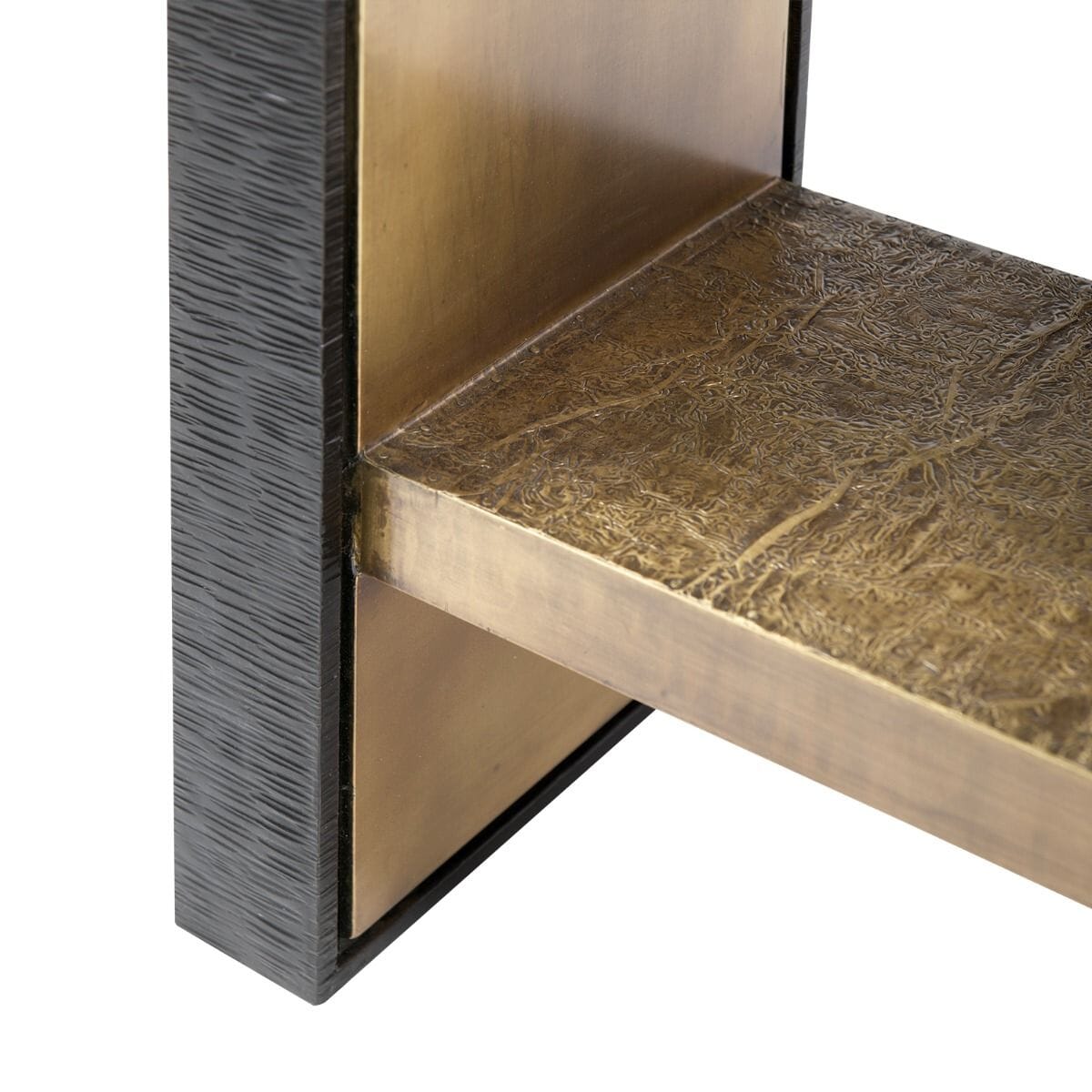 LOKI SIDE TABLE, ANTIQUE BRASS AND DARK BRONZE