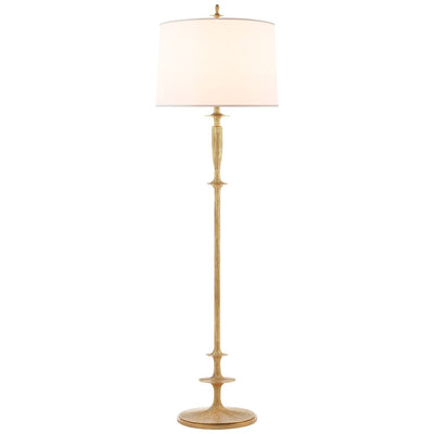 Lotus Floor Lamp in Gild with Silk Shade - Salisbury & Manus
