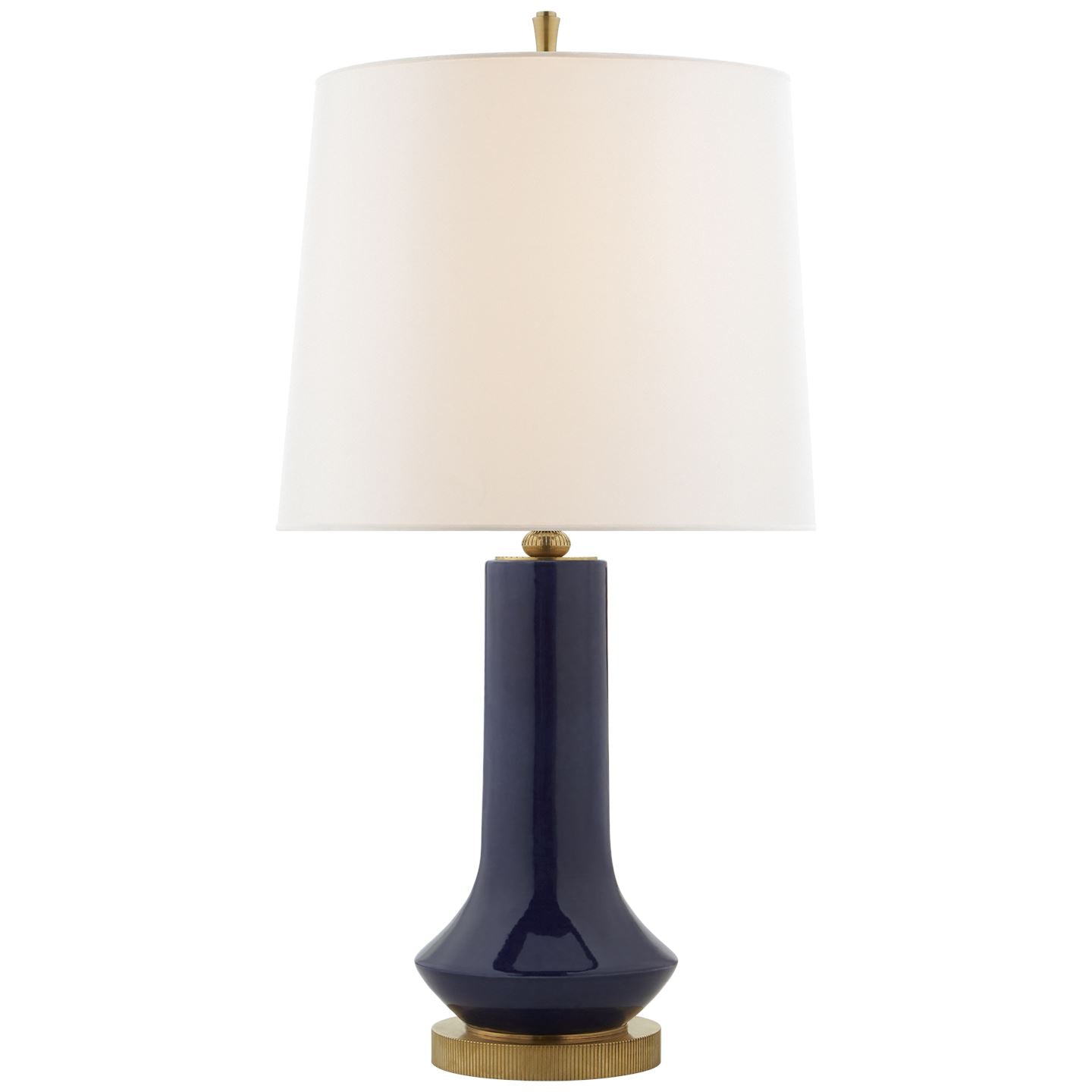 Luisa Large Table Lamp in Denim with Linen Shade - Salisbury & Manus