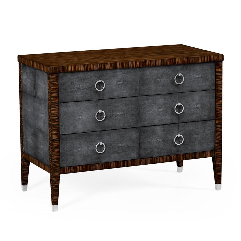 MACASSAR EBONY &amp; ANTHRACITE SHAGREEN CHEST - Salisbury &amp; Manus