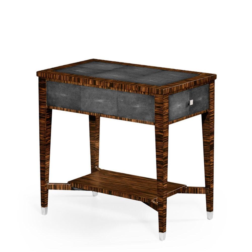 MACASSAR EBONY & ANTHRACITE SHAGREEN SIDE TABLE - Salisbury & Manus