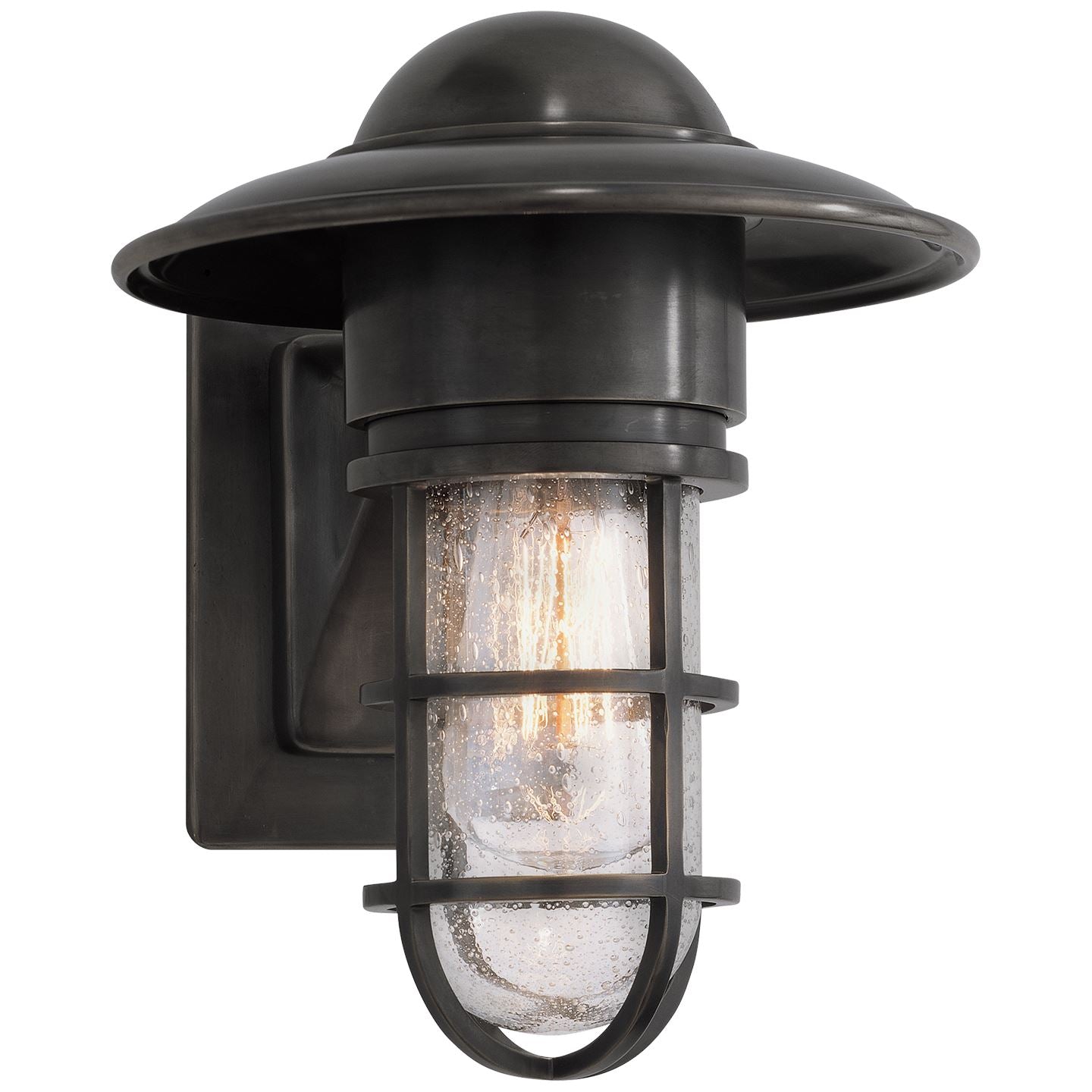 Marine Indoor/Outdoor Wall Light in Bronze with Seeded Glass - Salisbury & Manus