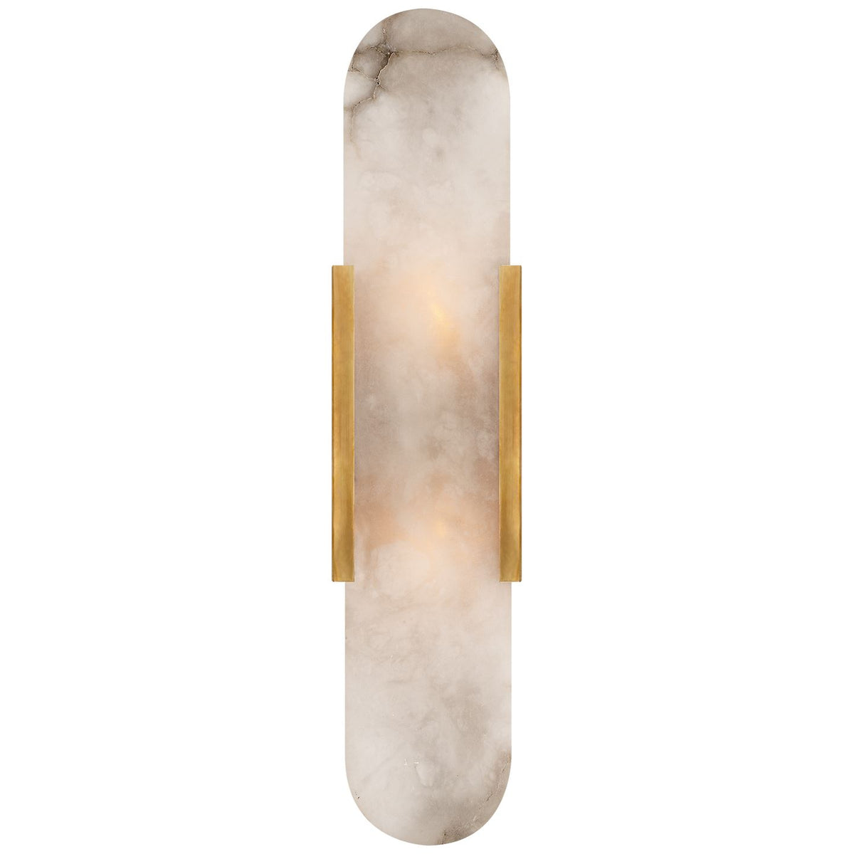 Melange Elongated Sconce in Antique-Burnished Brass with Alabaster - Salisbury &amp; Manus