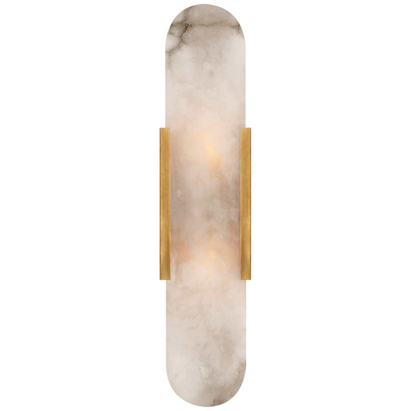 Melange Elongated Sconce in Antique-Burnished Brass with Alabaster - Salisbury & Manus