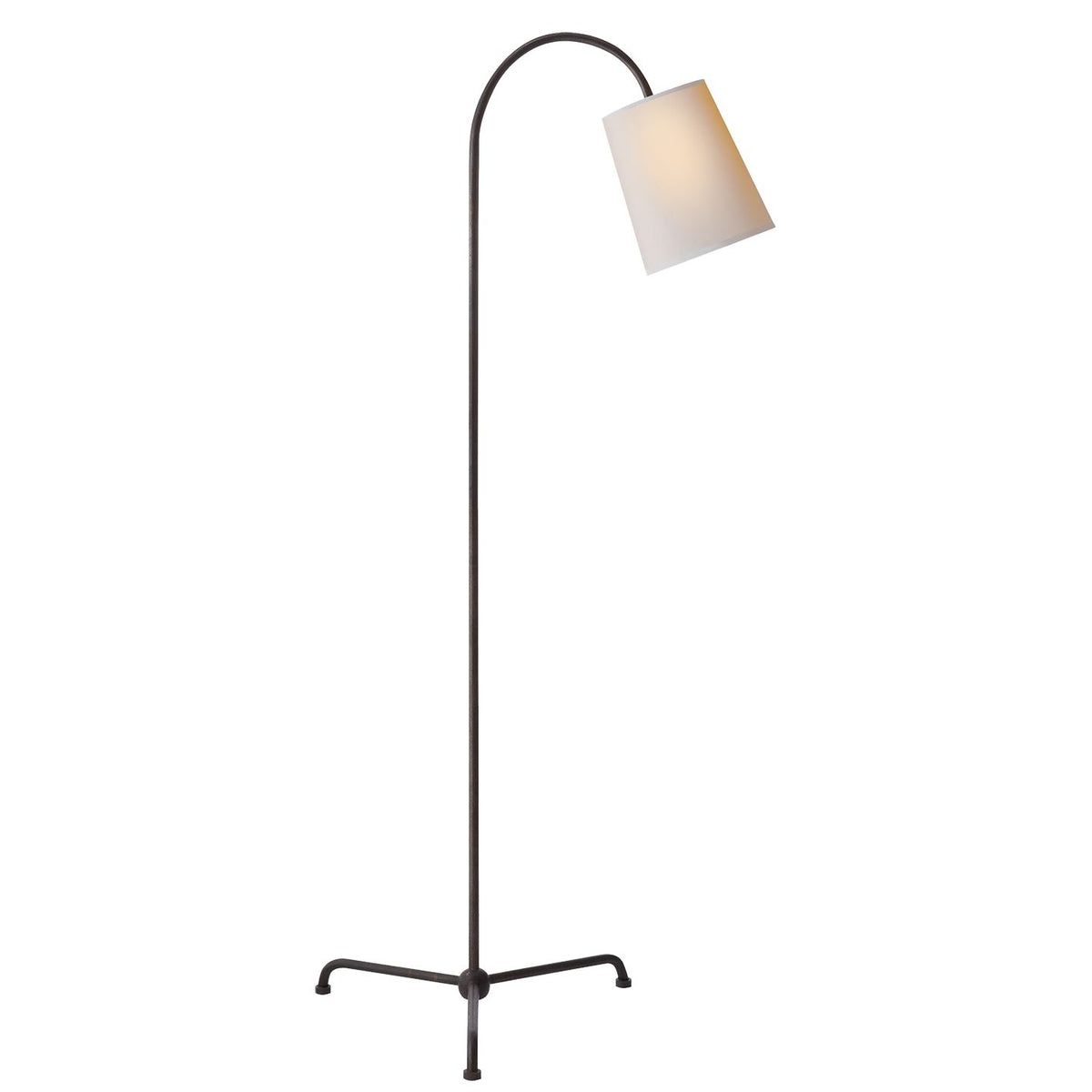 Mia Floor Lamp in Aged Iron with Natural Paper Shade - Salisbury & Manus