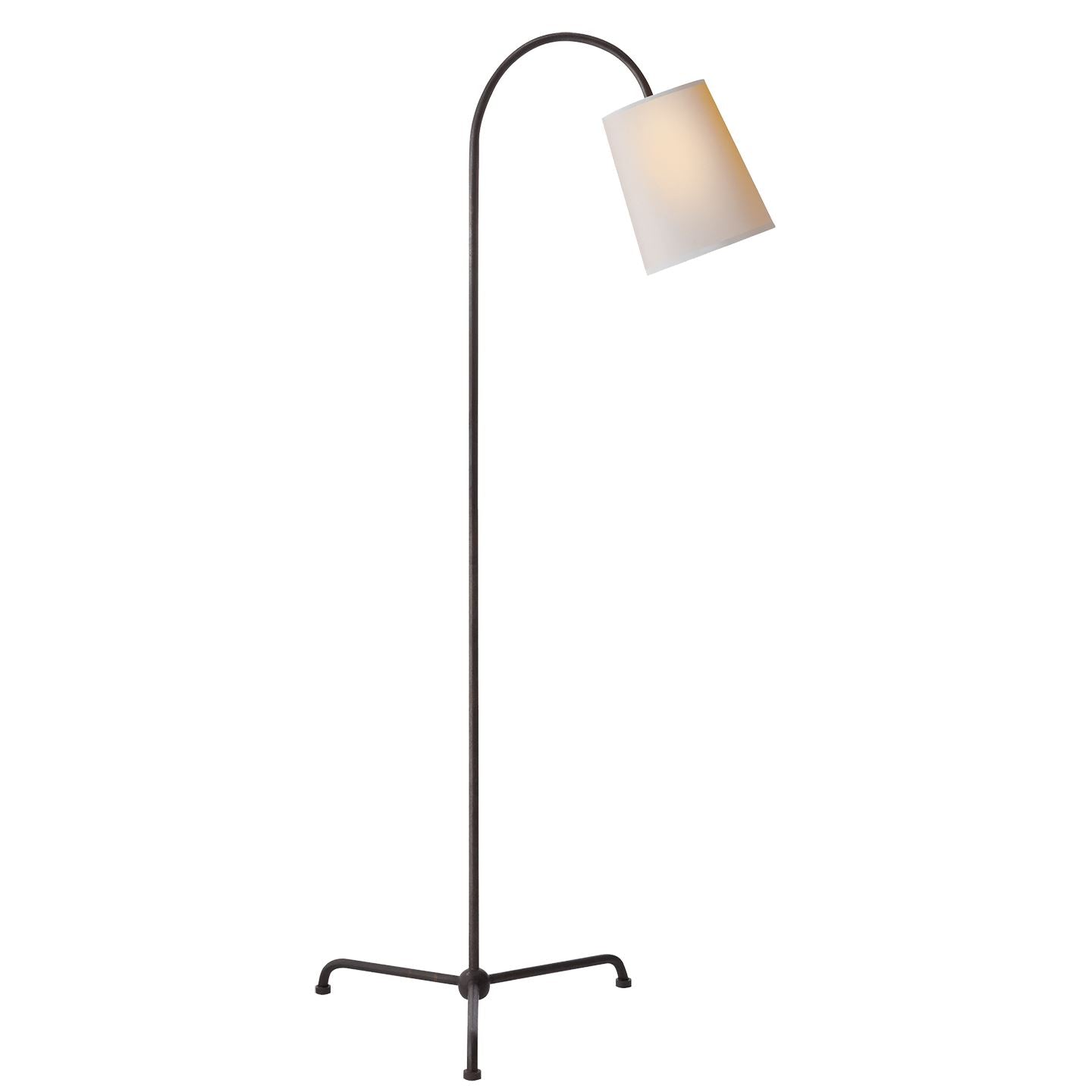Mia Floor Lamp in Aged Iron with Natural Paper Shade - Salisbury & Manus