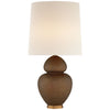 Michelena Table Lamp in Chalk Burnt Gold with Linen Shade - Salisbury & Manus