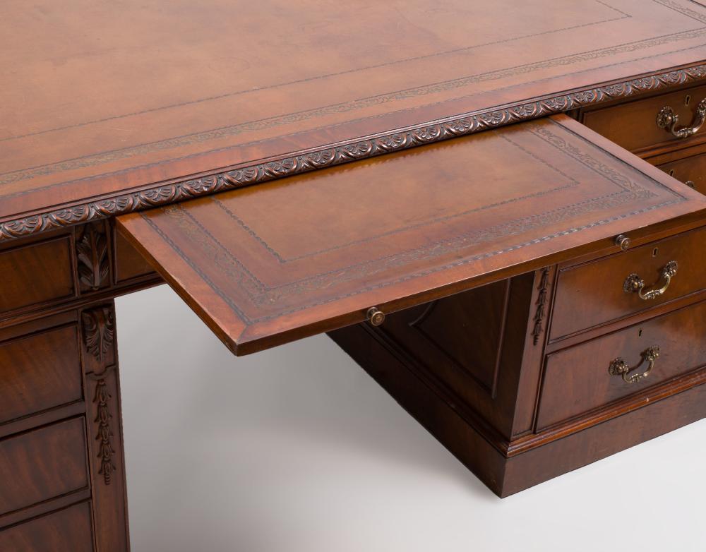 Mid 20th Century Mahogany Partners Desk - Salisbury & Manus