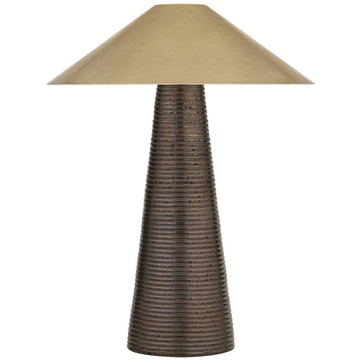 Miramar Accent Lamp in Crystal Bronze with Antique-Burnished Brass Shade - Salisbury &amp; Manus