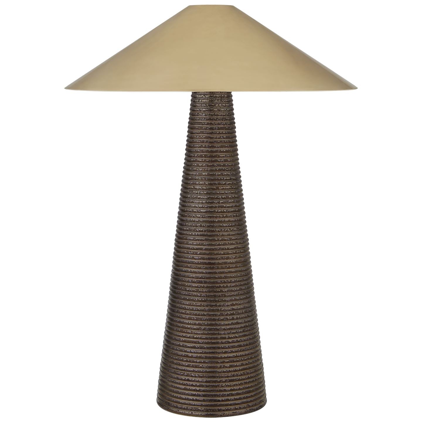 Miramar Table Lamp in Crystal Bronze with Antique-Burnished Brass Shade - Salisbury & Manus