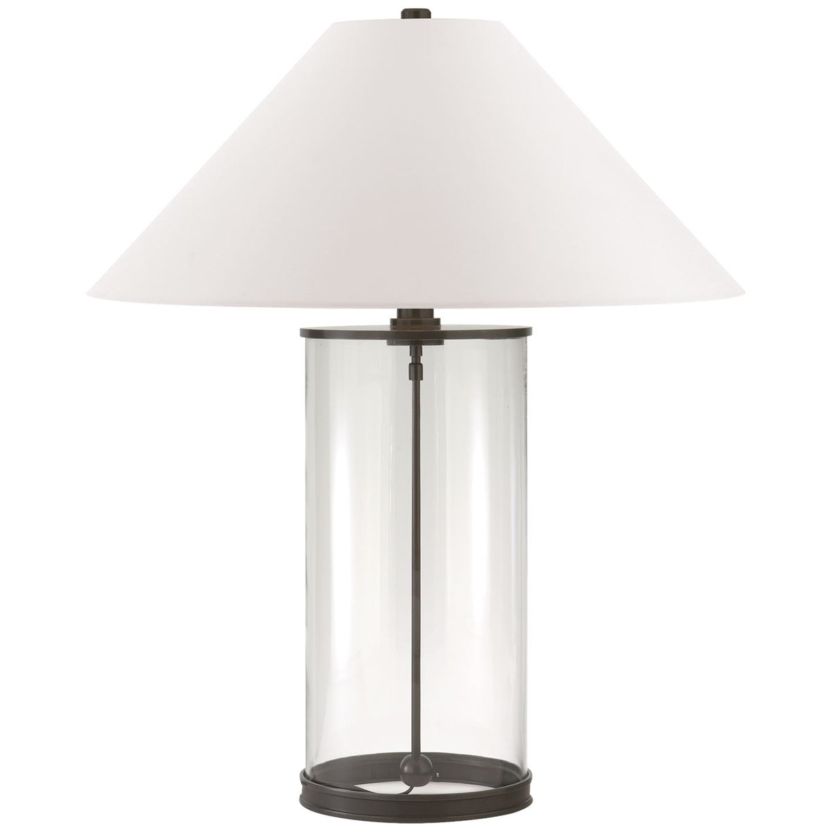 Modern Table Lamp in Bronze with White Paper Shade - Salisbury &amp; Manus