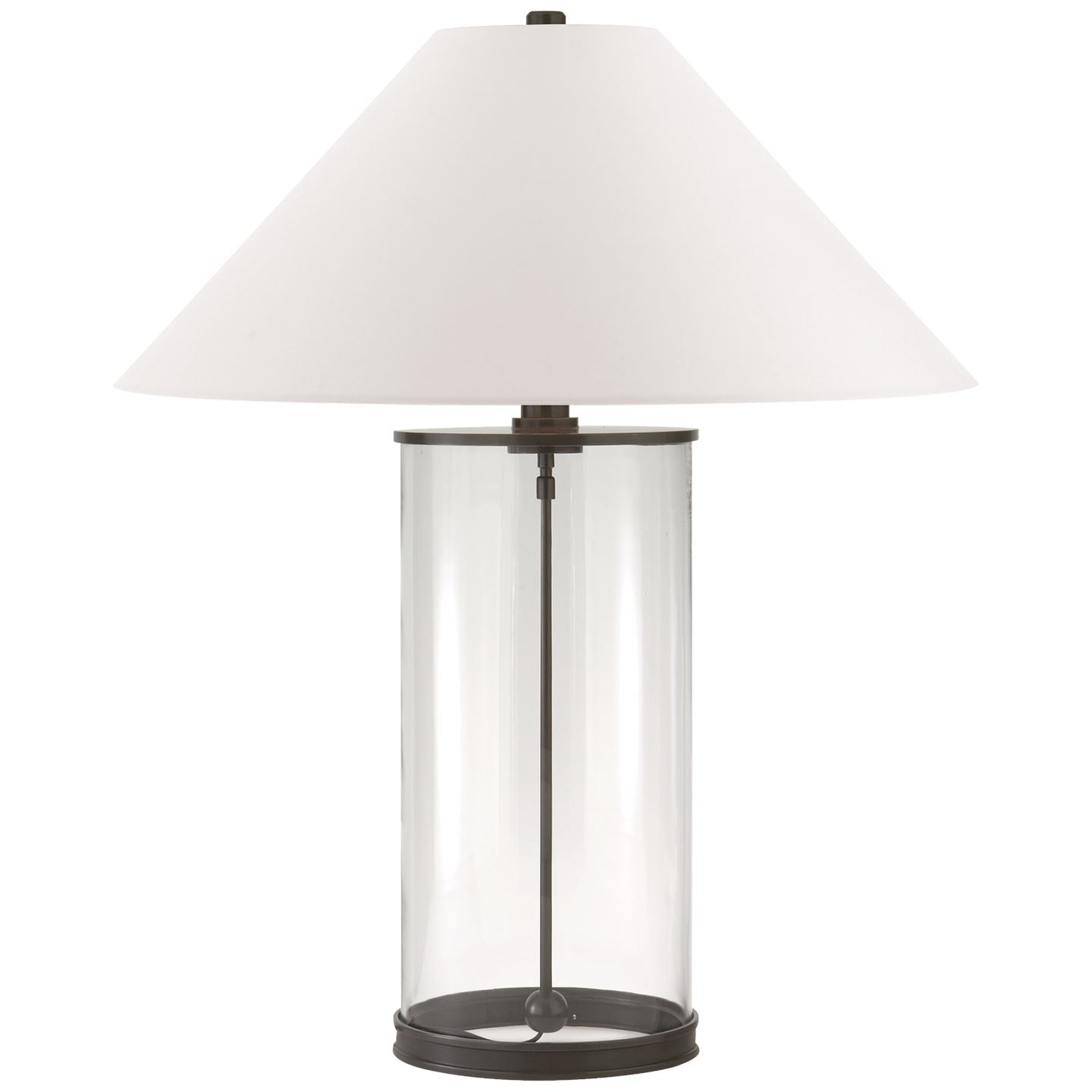 Modern Table Lamp in Bronze with White Paper Shade - Salisbury & Manus