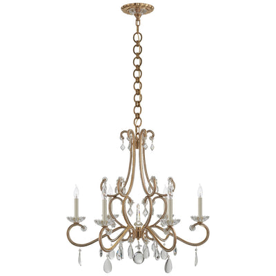 Montmartre Medium Chandelier in Hand-Rubbed Antique Brass with Crystal - Salisbury & Manus