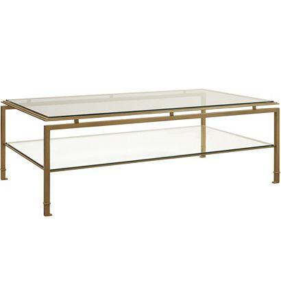 Montpelier Cocktail Table with Clear Glass Top & Shelf - Salisbury & Manus