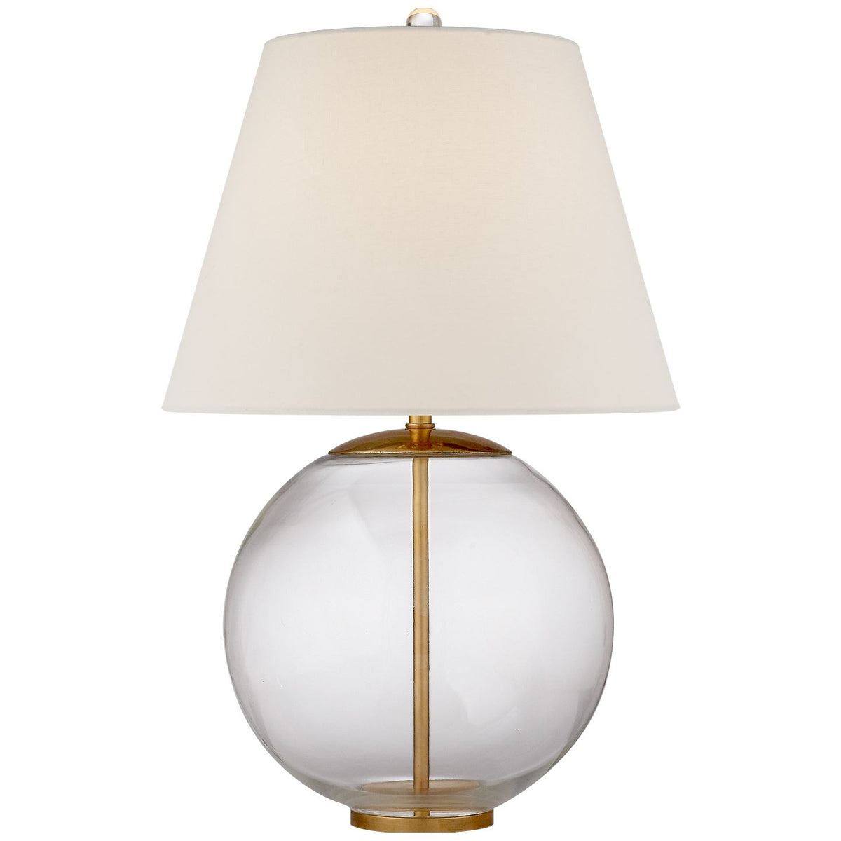Morton Table Lamp in Clear Glass with Linen Shade - Salisbury &amp; Manus