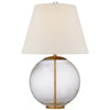 Morton Table Lamp in Clear Glass with Linen Shade - Salisbury & Manus