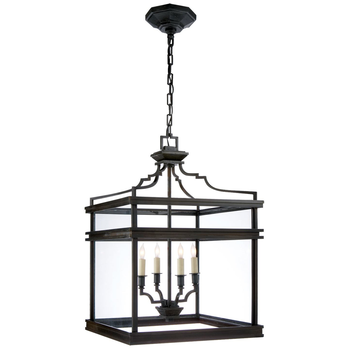 Mykonos Medium Lantern in Aged Iron - Salisbury &amp; Manus
