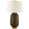 Newcomb Medium Table Lamp in Matte Bronze with Natural Percale Shade - Salisbury & Manus