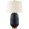 Newcomb Medium Table Lamp in Mixed Blue Brown with Natural Percale Shade - Salisbury & Manus