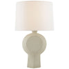 Nicolae Large Table Lamp in Volcanic Ivory with Linen Shade - Salisbury & Manus