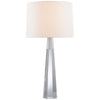 Olsen Table Lamp in Crystal and Polished Nickel with Linen Shade - Salisbury & Manus