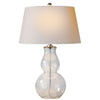 Open Bottom Gourd Table Lamp in Clear Glass with Natural Paper Shade - Salisbury & Manus