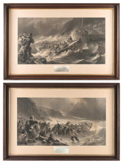 Pair of 19th Century Engravings "The Departure (Launch Of Lifeboat)" and "The Return. (Saved From The Wreck)". - Salisbury & Manus