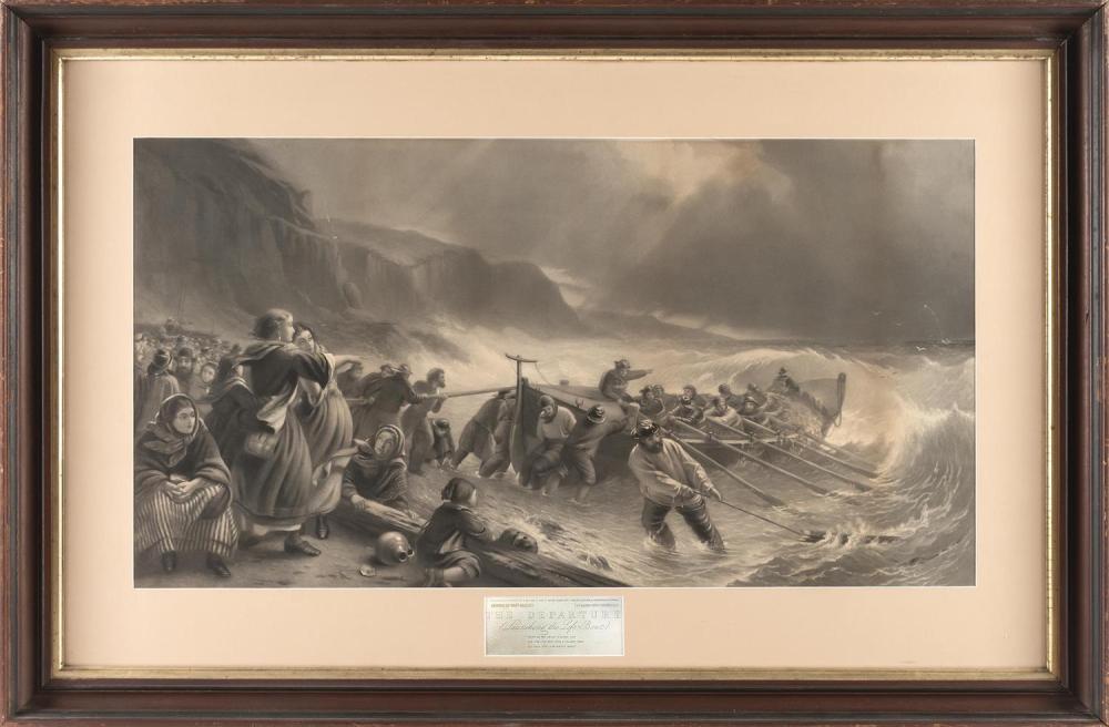 Pair of 19th Century Engravings "The Departure (Launch Of Lifeboat)" and "The Return. (Saved From The Wreck)". - Salisbury & Manus