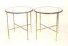 Pair of Gilt Hammered Steel and Glass Tables - Salisbury & Manus