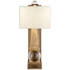 Paladin Tall Obelisk Sconce in Crystal and Antique-Burnished Brass with Natural Percale Shade - Salisbury & Manus