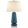 Parisienne Medium Table Lamp in Oslo Blue with Natural Percale Shade - Salisbury & Manus