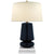 Parisienne Small Table Lamp in Denim with Natural Percale Shade - Salisbury & Manus