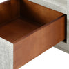 PARKER 2-DRAWER SIDE TABLE, MOSS GRAY TWEED