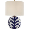 Parkwood Medium Table Lamp in New White and Cobalt with Linen Shade - Salisbury & Manus