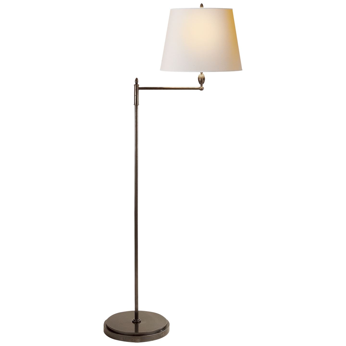 Paulo Floor Light in Bronze with Natural Paper Shade - Salisbury & Manus