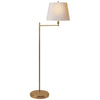Paulo Floor Light in Hand-Rubbed Antique Brass with Natural Paper Shade - Salisbury & Manus