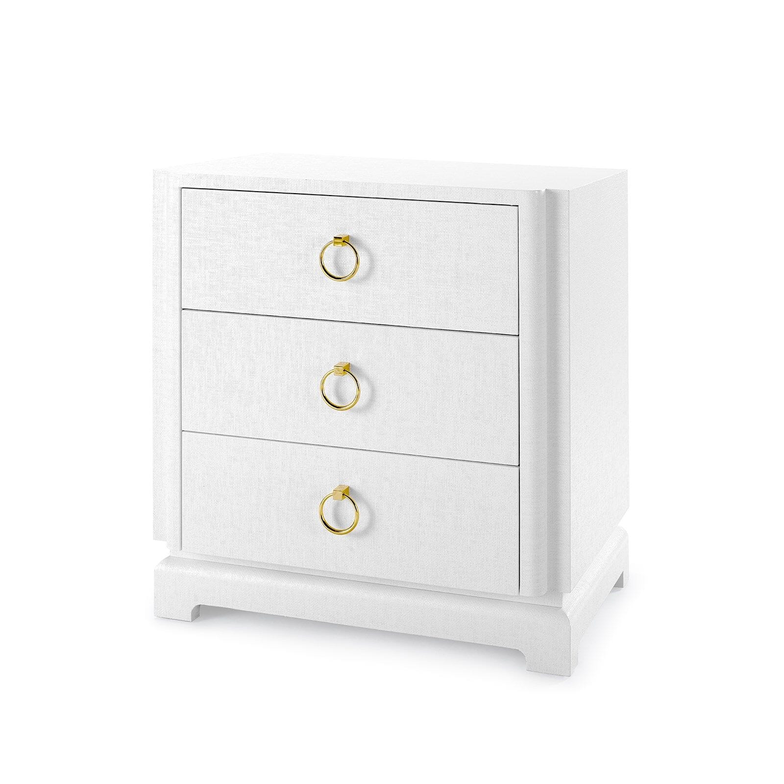 PAVLOS 3-DRAWER SIDE TABLE, CHIFFON WHITE