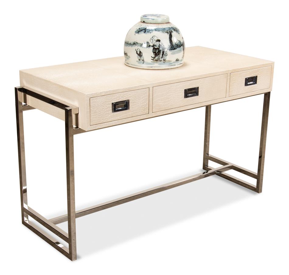 Pearl Crocodile Leather Desk - Salisbury & Manus