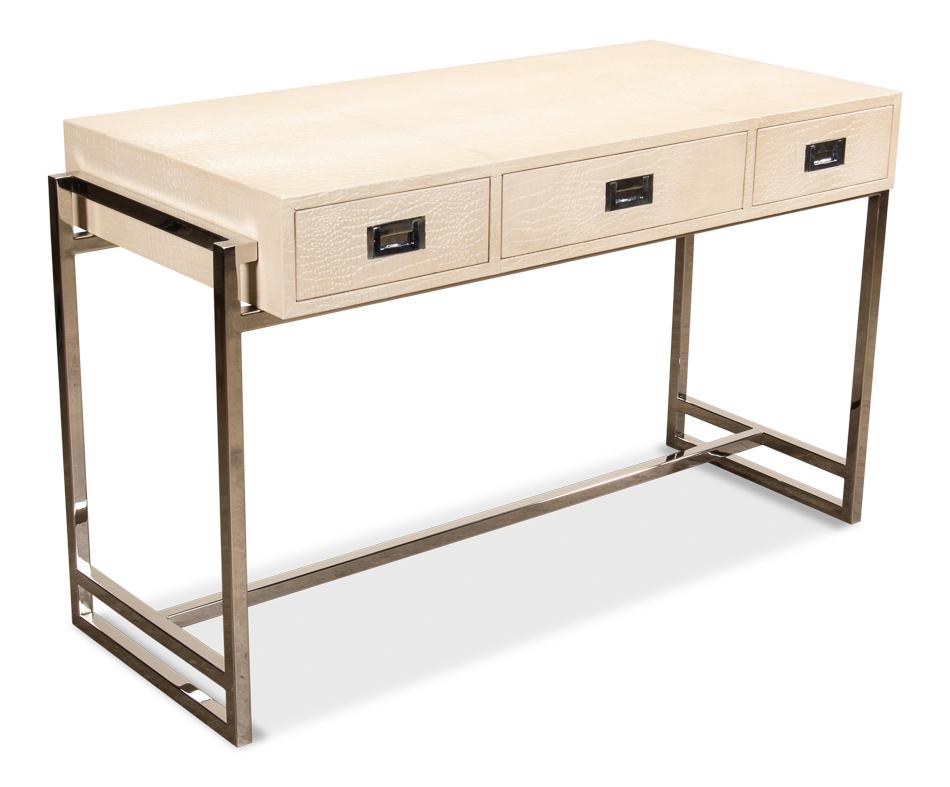 Pearl Crocodile Leather Desk - Salisbury & Manus