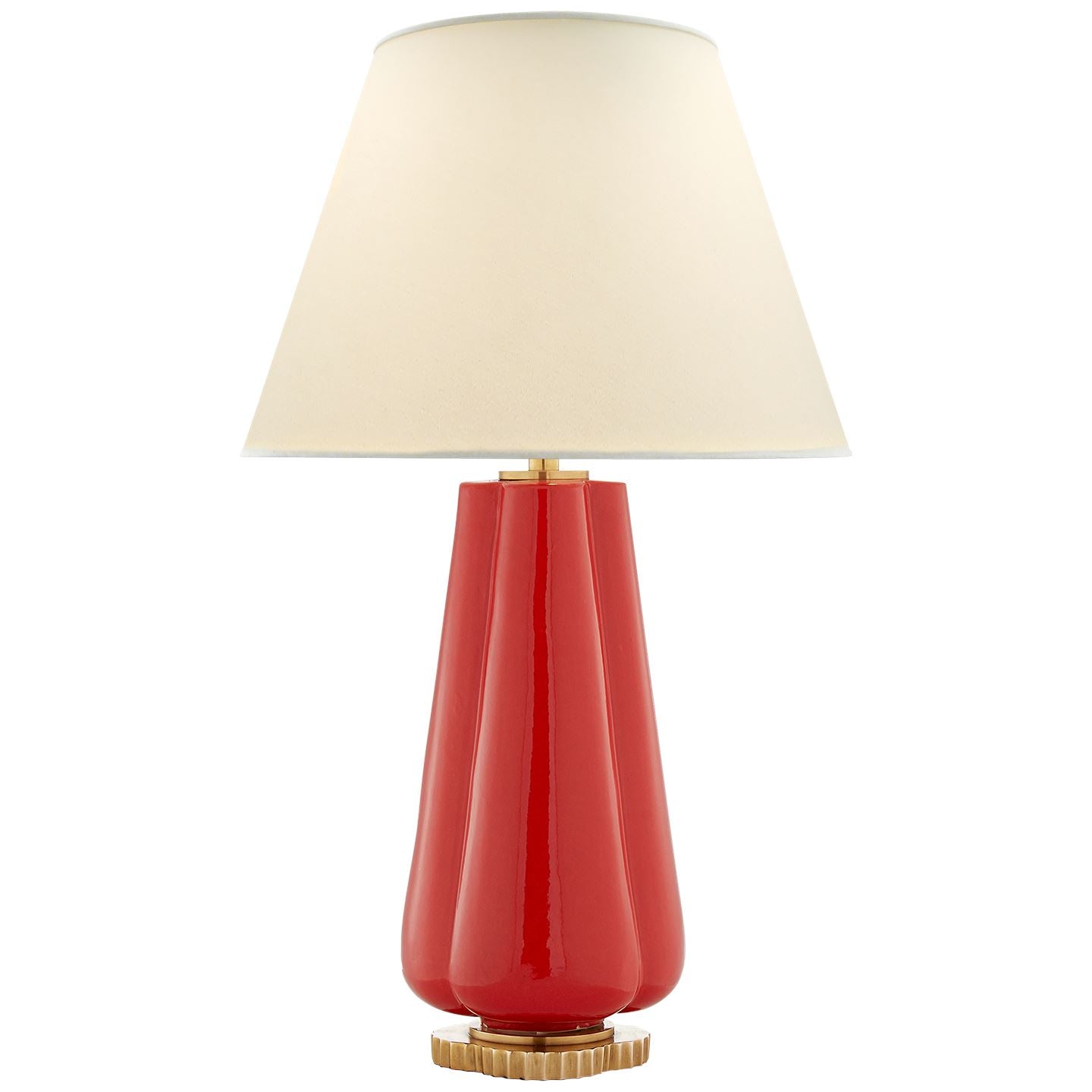 Penelope Table Lamp in Berry Red with Natural Percale Shade - Salisbury & Manus