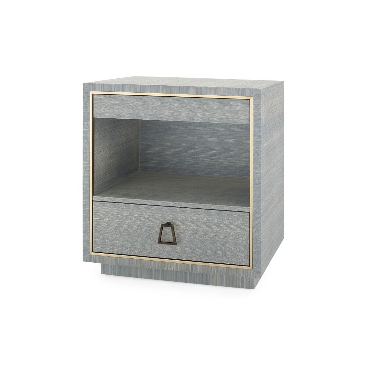 PETER 2-DRAWER SIDE TABLE, SLATE BLUE SHIMMER