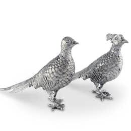 Pewter Pheasant Statuettes