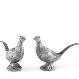 Pewter Pheasants Salt &amp; Pepper Set