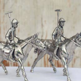 Pewter Polo Player Salt & Pepper Set